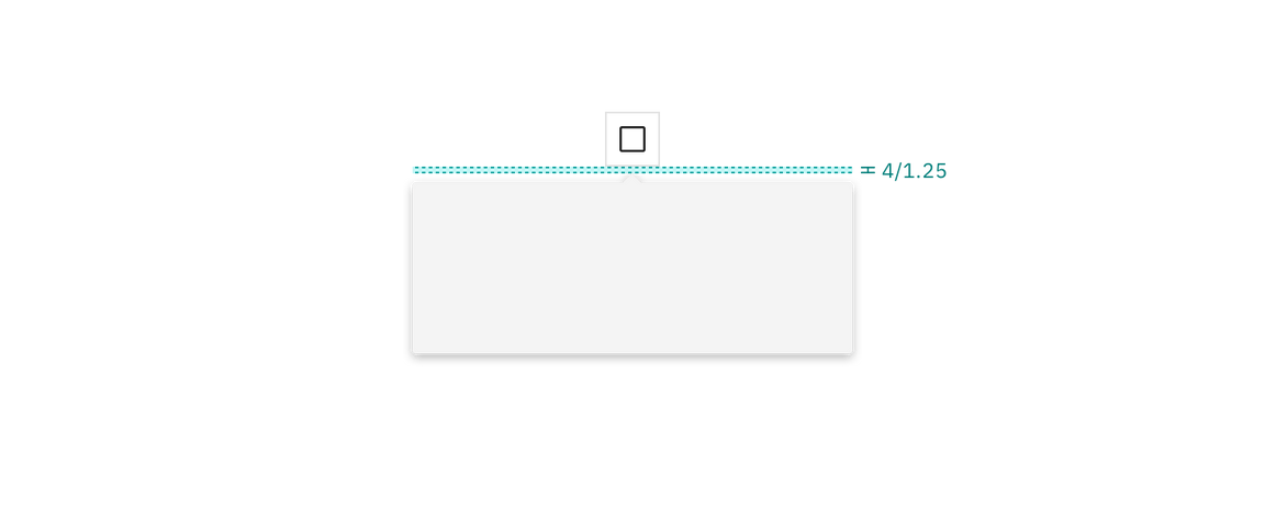 Structure and spacing measurements between a popover container and trigger button.